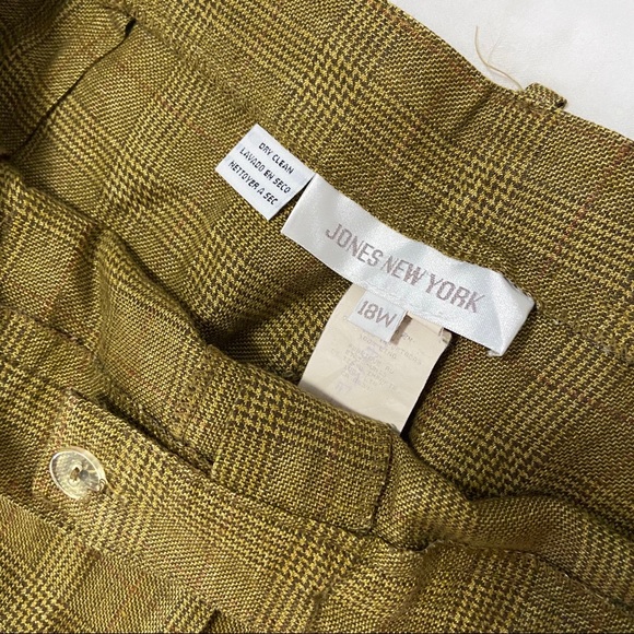 Vintage Jones NY Linen Plaid Pantsuit. Sz 16/18W. - Picture 7 of 8
